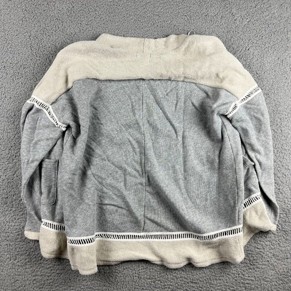 Caslon Sweater Women Crochet Cardigan Long Sleeve Open Gray Size Petite Medium - Picture 6 of 7